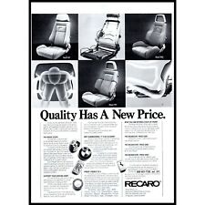 Used, 1984 Recaro Racing Car Seats Vintage Print Ad KR KRX Bucket BMW Ferrari Wall Art for sale  Shipping to South Africa