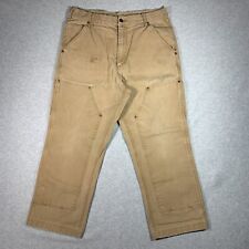 Pantalones de trabajo de doble rodilla oso río bronceado caqui oscuro carpintero talla 32x25 segunda mano  Embacar hacia Mexico