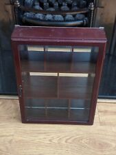 Vintage Wood & Glass Curios Display Cabinet Mirror Wall Mounted, used for sale  Shipping to South Africa