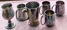 6 English Pewter/EPNS, Tankards/Engraved Cup  Different Styles/Designs  for sale  Shipping to South Africa