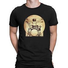 Da Vinci Drummer T-Shirt Mens ORGANIC Cotton Tee Funny Urban Music Art Gift gebraucht kaufen  Versand nach Switzerland