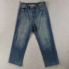 Jeans vintage LRG 42 folgado caimento solto clássico anos 90 retrô perna reta jeans pesado, usado comprar usado  Enviando para Brazil