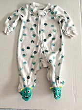Used, Baby Boy’s Carter’s Sleeper Size 3 Months Monster Theme -Has Little Monster Feet for sale  Shipping to South Africa