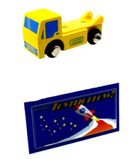 Caminhão de transporte Imaginarium Express amarelo veículo de madeira comprar usado  Enviando para Brazil