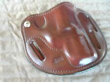 TAURIS Custom Mahogany Brown Leather Lined Holster For S&W model 19 snub nose for sale  Shipping to South Africa