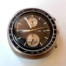 Seiko 6138-0011 cronógrafo relógio automático UFO masculino vintage mostrador preto 21J comprar usado  Enviando para Brazil