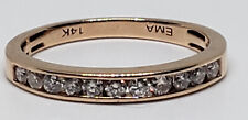 Aliança de casamento ouro amarelo 14k 11 diamantes naturais canal 0,25 ct tamanho 5,25 anel UAU comprar usado  Enviando para Brazil