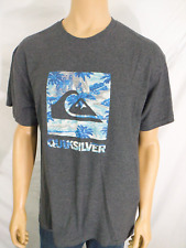 Camiseta masculina QUIKSILVER cinza algodão surfista XL SS 50% algodão esqueletos gráfico, usado comprar usado  Enviando para Brazil