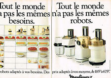 PUBLICITE ADVERTISING 034   1980   MOULINEX   les robots ( 2 pages) d'occasion  Roquebrune-sur-Argens