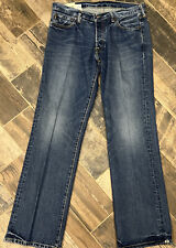 Abercrombie & Fitch Blue Jeans Mens Button Fly Original 5 Bolso Reto 34x35, usado comprar usado  Enviando para Brazil