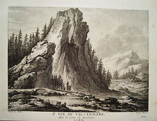 Val de Travers Buttes Fleuriex Szwajcaria rzadki miedzioryt z wlotów 1780, używany na sprzedaż  Wysyłka do Poland