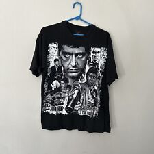 Scarface Tony Montana Say Goodnight Bad Guy Short Sleeve Shirt Black Large for sale  Shipping to South Africa