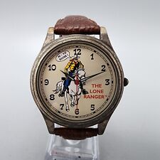 VTG Fossil Lone Ranger Watch Men 37mm Silver Tone White Dial Roune New Battery for sale  Shipping to South Africa