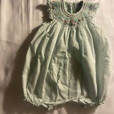 Lindo Romper LULI Smocked One Piece 9 Meses Flor Azul e Rosa Envio Rápido comprar usado  Enviando para Brazil