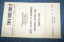 M-1918 BAR MANUAL, 1969 DATED, U.S. ISSUE REPRINT  *COPY*      for sale  Bellevue