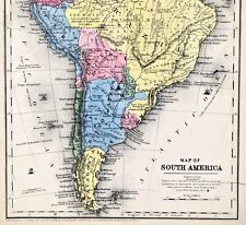 ANTIGO 1847 MAPA DA AMÉRICA DO SUL ORIGINAL Patagônia Buenos Aires Brasil Rio de Janeiro comprar usado  Enviando para Brazil