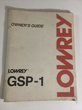 Lowrey GSP-1 Organ Owners Manual Piano Operating Instructions Original for sale  Shipping to South Africa