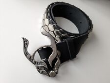 mens black leather studded belt for sale  LOUGHBOROUGH