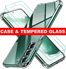 For Samsung Galaxy S22 Ultra S22 + Case Cover / Tempered Glass Screen Protector til salgs  Frakt til Norway