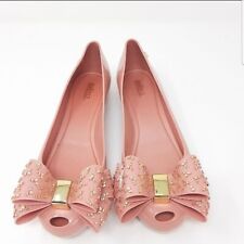 Sapato sem salto feminino Melissa Ultrasweet IV rosa e dourado arco 8 comprar usado  Enviando para Brazil