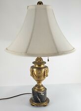 Antigua lámpara de mesa dorada francesa de bronce con mármol italiano Portoro segunda mano  Embacar hacia Argentina