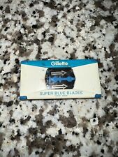 Vintage Gilette 10 Super Blue Blades Metal Case - 1 New Blade - Used Blades for sale  Shipping to South Africa