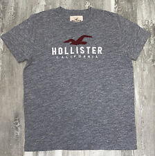 Camiseta masculina Hollister CA tamanho G manga curta grande logotipo pássaro vermelho cinza comprar usado  Enviando para Brazil