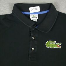 Camisa polo masculina Lacoste tamanho 9 preta logotipo grande casual manga curta adulto, usado comprar usado  Enviando para Brazil