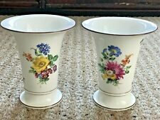 Pair Meissen Flower Trumpet Vases 6.25" Tall - Excellent Condition for sale  Shipping to Canada