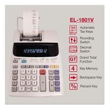 Calculadora de impressão serial portátil Sharp EL-1801V 12 dígitos 2 cores comprar usado  Enviando para Brazil