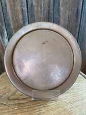 Vintage Round Solid Copper Serving Plate Small Drinks Tray Charger Wall Plaque for sale  Shipping to South Africa