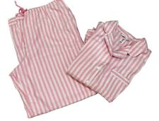 Conjunto de pijama Victorias Secret 2 piezas rosa icónico a rayas pijama pantalones talla L manga larga segunda mano  Embacar hacia Mexico