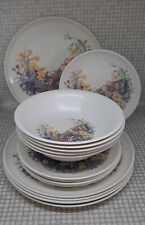 Used, 15 Piece Melamine Dinner Set Plates Side Plates Bowls Camping Bbq Picnic Floral for sale  Shipping to South Africa