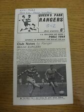 26/11/1966 Queens Park Rangers v Poole Town [FA Cup] (Dobrado, marcado, mudança de equipe comprar usado  Enviando para Brazil