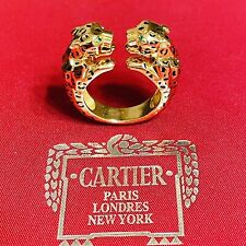 Cartier 18K YG Enamel Double Panthere Ring for sale  Dallas