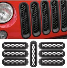 Grade frontal de malha inserções grade clip-on para Jeep Wrangler 07-15 preta atualizada comprar usado  Enviando para Brazil
