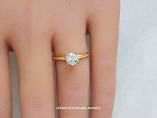 0.80ct Genuine Mined Diamond Solitaire Engagement Ring In Solid 14K Yellow Gold for sale  Shipping to South Africa
