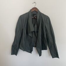 Jaqueta feminina de couro sintético COLLECTIONB tamanho médio cinza verde comprar usado  Enviando para Brazil