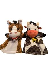 Melissa & Doug Marionetas de Mano Peluche Lote de 2 Granja Amigos Caballo Poni Vaca Granero Juguete segunda mano  Embacar hacia Mexico