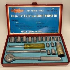 Socket Wrench Set 20 Piece 1/4 & 3/8 Drive SAE Mark I No 1169 Made In Japan Vtg, used for sale  Shipping to South Africa