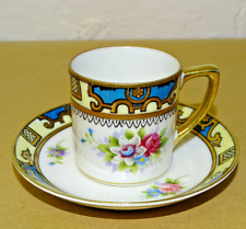 NORITAKE   CUP & SAUCER  BLUE  GOLD  FLOWER ART DECO TEA SET DINNER SERVICE for sale  Shipping to South Africa