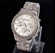 Silver geneva chronograph for sale  LONDON