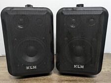 Pair of KLH Model 45  Indoor/Outdoor Stereo Speakers Black 6-8 Ohms Tested  for sale  Shipping to South Africa