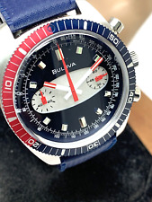 Relógio masculino Bulova 98A253 cronógrafo quartzo mostrador azul moldura Pepsi pulseira de borracha comprar usado  Enviando para Brazil