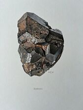 ILMENITE mineral print. Antique and vintage geology gemstone lithograph. for sale  Shipping to South Africa