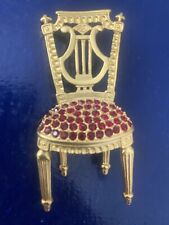 Broche Karl Lagerfeld - Cadeira francesa dourada vintage lira surrealismo comprar usado  Enviando para Brazil