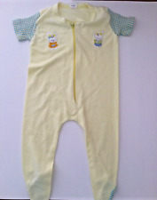 Baby Boy or Girl Yellow Infant Sleeper Pajama Clothes with Zipper Bunnies Easter, used for sale  Shipping to South Africa