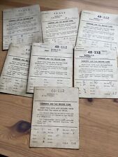 Tarjetas de registro de ganancias e impuestos vintage de los años 40/50 para CP Bates x7 segunda mano  Embacar hacia Mexico