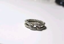 Anel David Yurman prata esterlina três fileiras diamante cabo laço tamanho 7, usado comprar usado  Enviando para Brazil