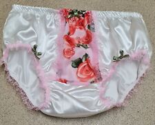 CD ADULT BABY SISSY WHITE SATIN AND CHIFFON PANEL KNICKERS , used for sale  Shipping to South Africa